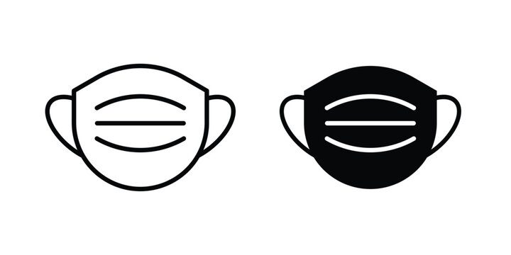 Surgical mask icon vector illustration bundle