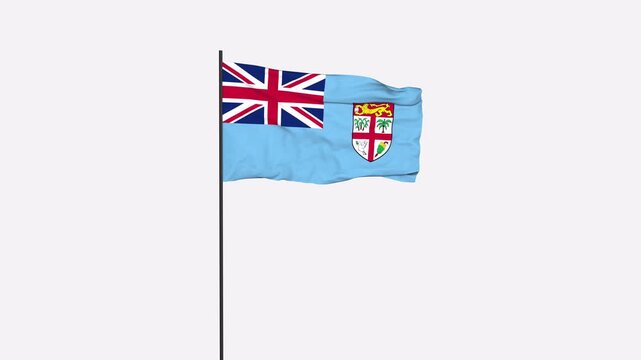 Fiji Flag Animation 4K Transparent Background with Alpha Channel