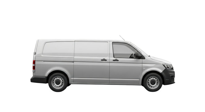 Silver van with black bumper.