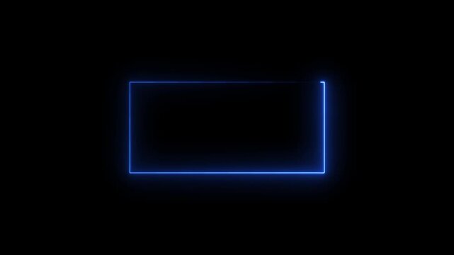 Neon square rectangle picture frame icon animation shape frame rotation footage round border frame movement photo frame neon box sign.