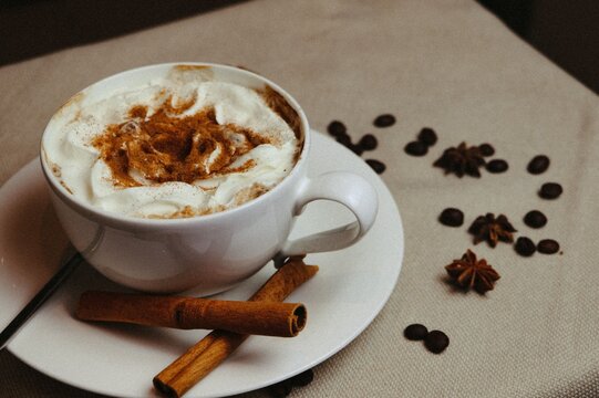 A cup of hot coffee with a delicious aroma