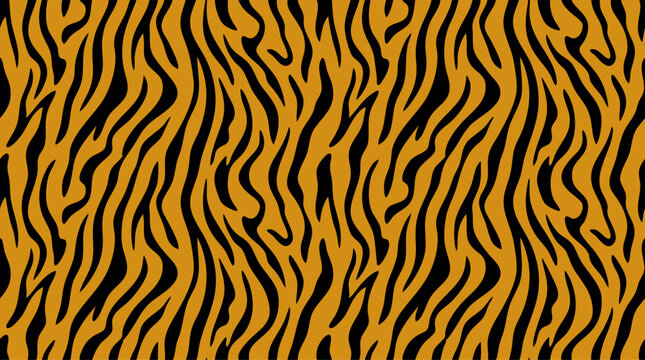 Orange and Black Zebra Pattern Seamless Background