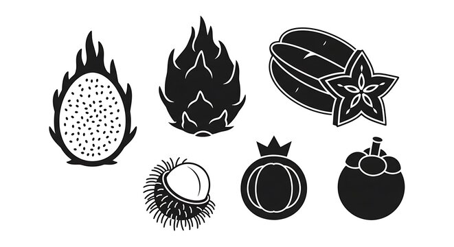 Black and white illustration of traditional musical instruments.