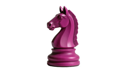 Purple chess knight piece with detailed mane and base © Julia