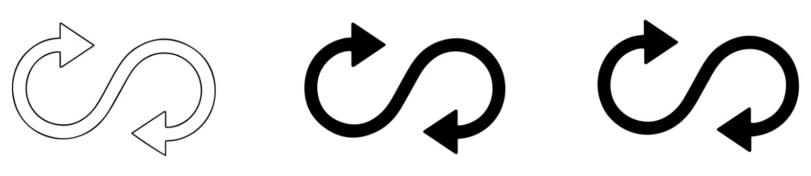 infinity loop arrow icon set