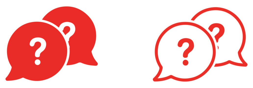 question speech bubble icon set