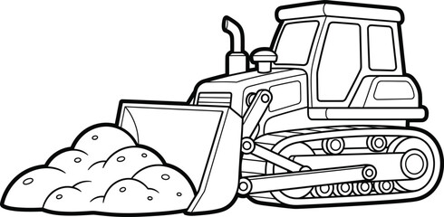 Bulldozer pushing a pile of dirt © TahmidurRahman