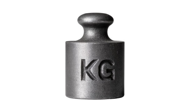 Metal kilogram weight with KG inscription