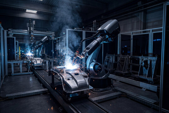 Robotic Welding Cell With Curved Metal Part