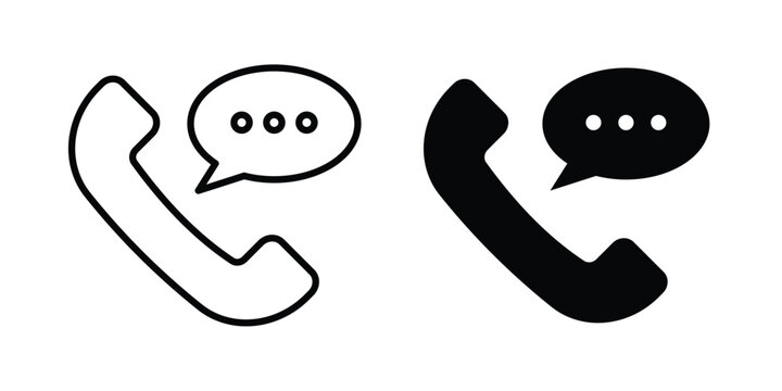 Contact us icon line and glyph bundle