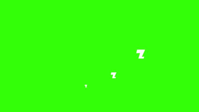 White Z sleep symbol on Green Screen. White Z sleep symbol graphic for sleep apps and healthy habit illustrations. 4K video