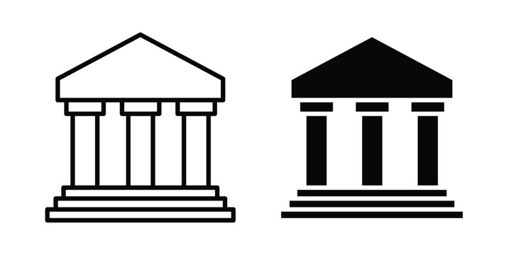 Federal agency icon line and glyph bundle
