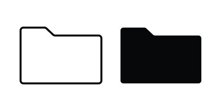 File Folder icon line and glyph bundle