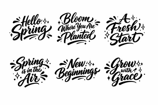 Inspirational spring quotes with elegant calligraphy for fresh starts