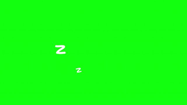 Animated Zzz Sleep Symbol on Green Screen Background,  Perfect for sleep health videos, meditation, fatigue, or therapeutic content. 4K video