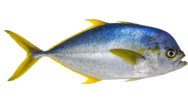 Yellowtail Amberjack fish with blue and silver scales
