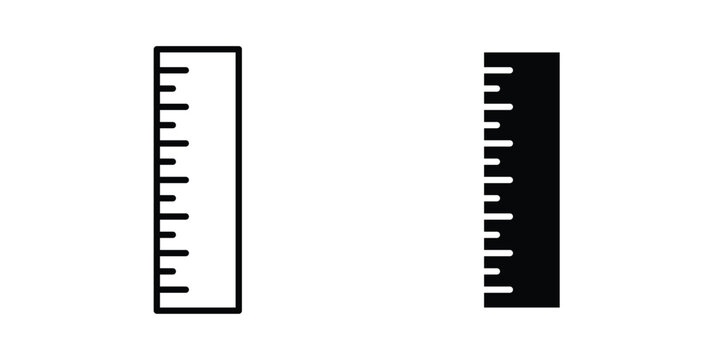 Ruler icon line and glyph bundle