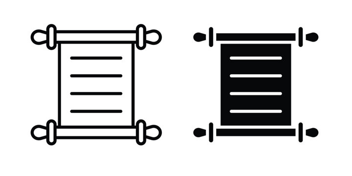 Scrolls icon line and glyph bundle