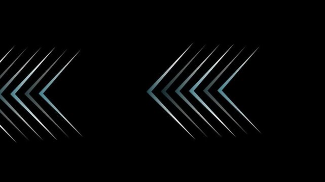 Dark abstract background chevron arrows pointing left animation, minimalist geometric pattern animated