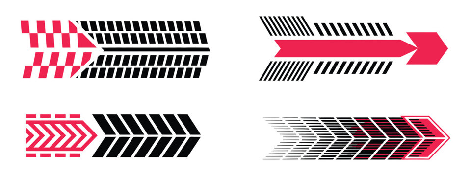 Sports car racing stripes and vinyl decals set, dynamic speed lines, racing livery graphics, automotive sticker design, performance car visual identity vector illustration.