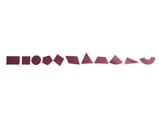 Obraz premium A collection of various geometric shapes in a dark pink gradient color