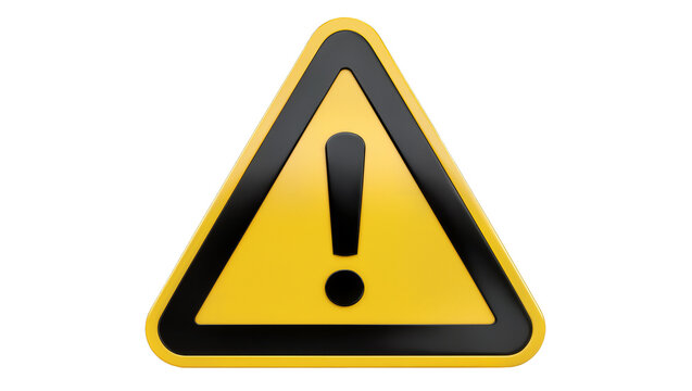 Yellow triangular warning sign with black border and exclamation mark
