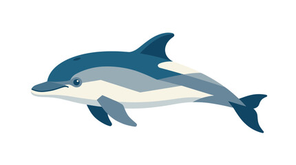 Obraz premium Stylized Dolphin Illustration, Marine Mammal, Aquatic Life, Ocean Creature