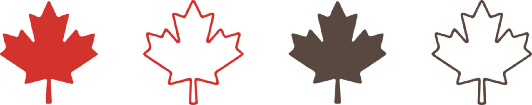 Maple leaf icon. Canada flag sign. Red maple leaves vector illustration. National Canadian emblem. Autumn fall symbol. Maple silhouette. most popular