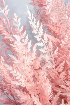Soft pink and white decorative leaves with a dreamy pastel look, creating a gentle floral background for spring and beauty themes.