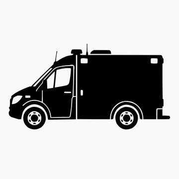 cartoon truck isolated on white  madical 