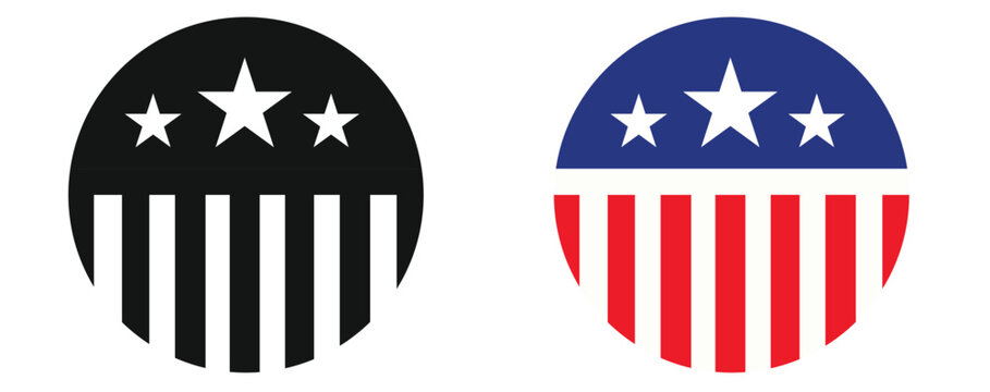 American flag style circle icon