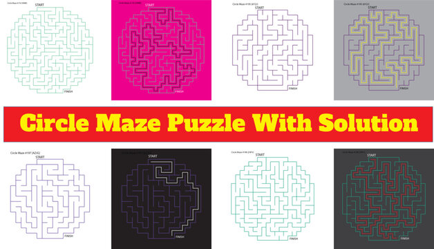circle maze puzzle with solution for kids and adults  fun brain teaser game