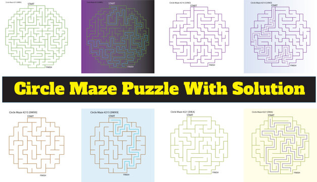 circle maze puzzle with solution for kids and adults  fun brain teaser game