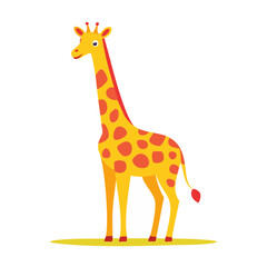 Obraz premium Flat illustration of a cartoon giraffe
