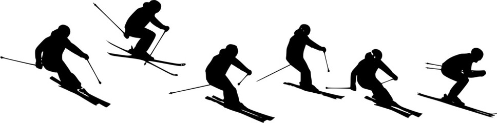Fototapeta premium ski silhouettes 