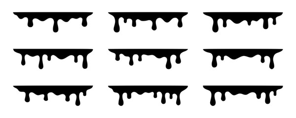 Obraz premium Dripping Paint and Liquid Border Silhouette Vector Graphic