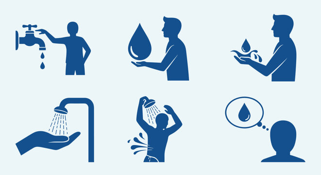 Person conserving water by collecting and washing efficiently outdoors.