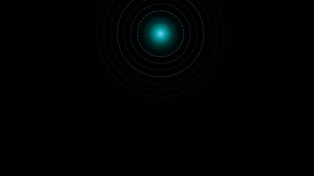 Neon Cyan Sun Halo Rings Light Halo Animation