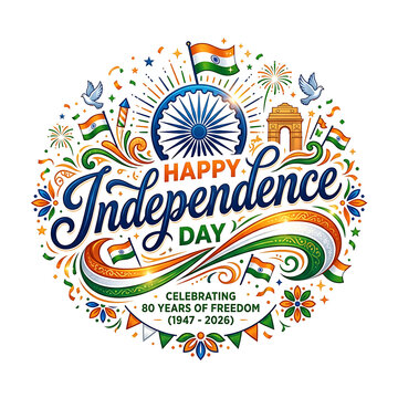 Happy independence day india colorful illustration