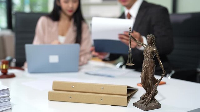 Business law meeting of lawyers in legal consultation, contract mediation and family settlement discussion.