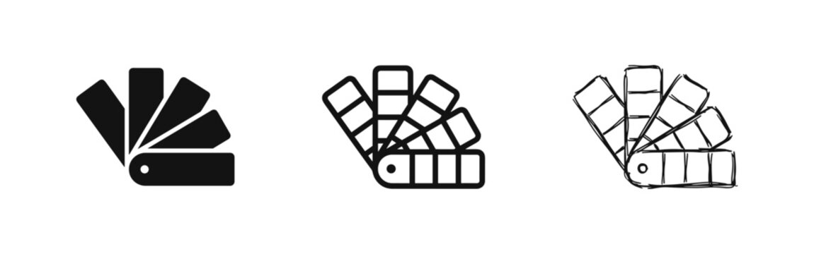 Color palette swatch icons in solid, line, and sketch styles