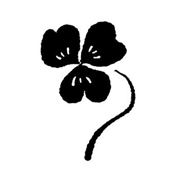 Three Leaf Clover Plant Silhouette Vector Illustration