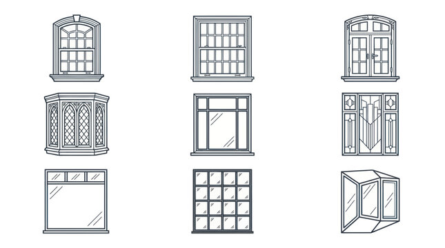 Vintage and Modern Window Designs Collection - Architectural Elements