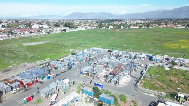 A shanty town settlement near Cape Town, South Africa
