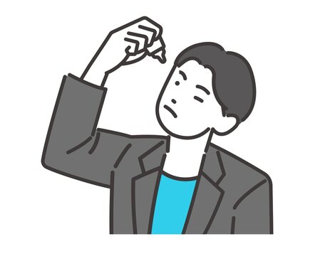 目薬を差すビジネスパーソンのイラスト