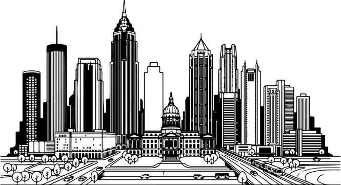 Atlanta skyline silhouette vector illustration