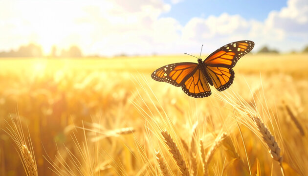 Butterfly Over Wheat