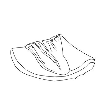 Crepe pancake or french crepe line art illustration with transparent background