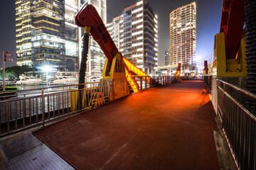 Naklejka premium The urban night scene and bridges