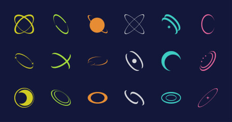 Cosmic Halftone Vector Shapes © Pixelbuddha Studio